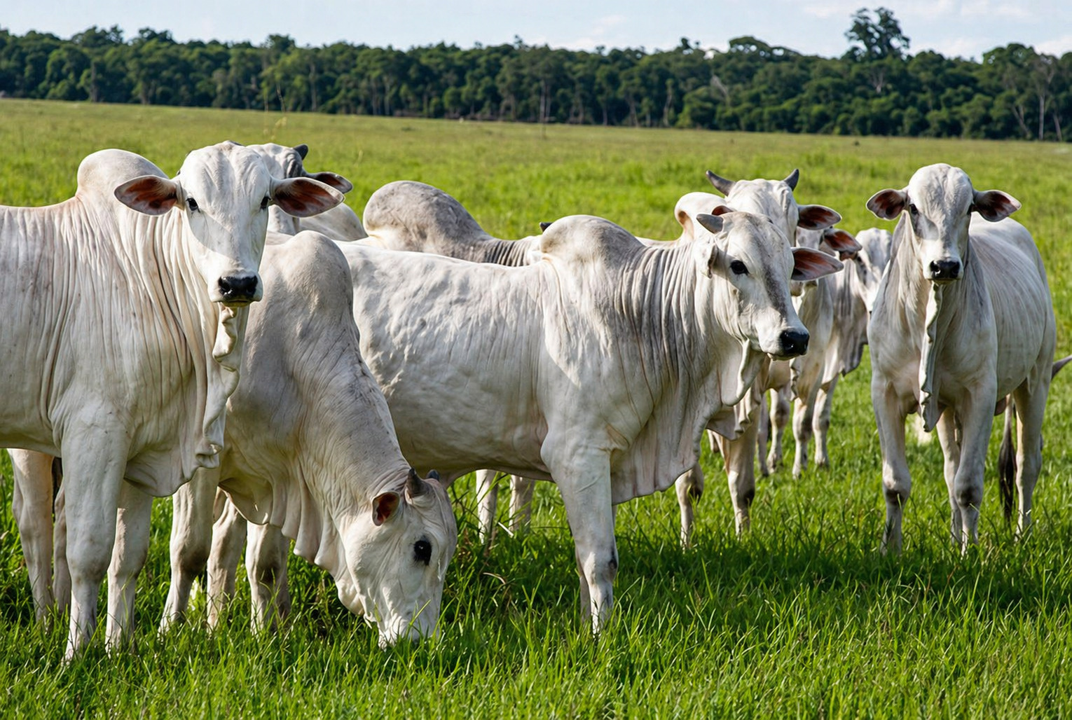 Rebanho bovino em pasto bem cuidado, atendido por produto Champion